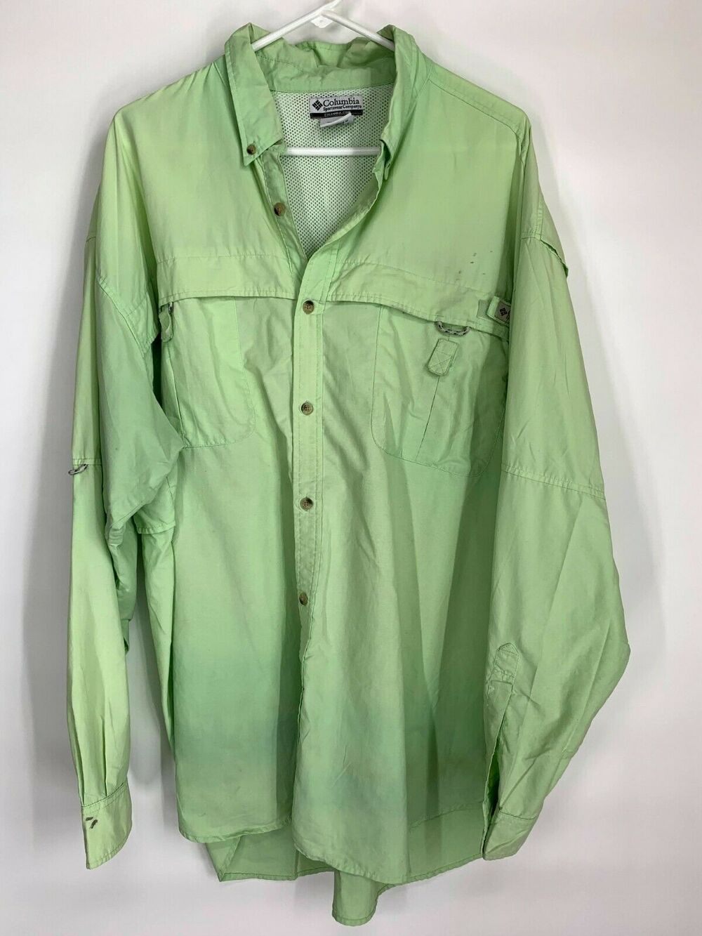 Columbia Green Button Down Athletic Shirt XXL